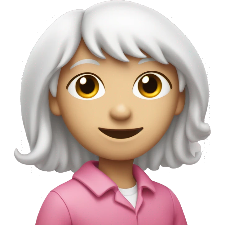 Un corazón blanco con un moño rosado  emoji