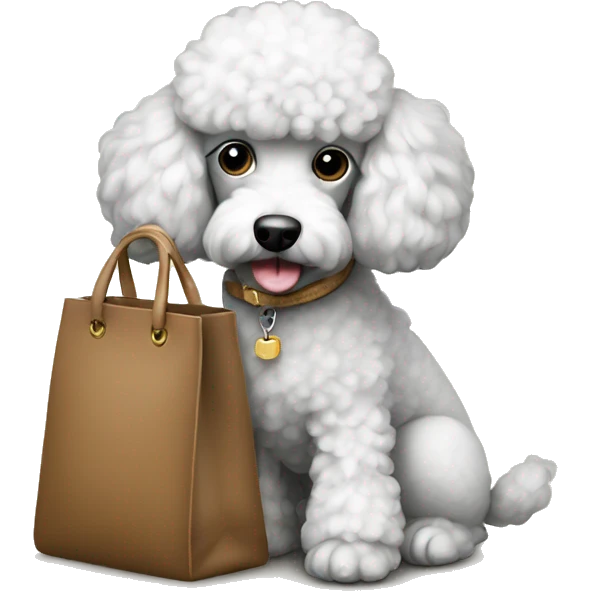 Poodle with a bag emoji