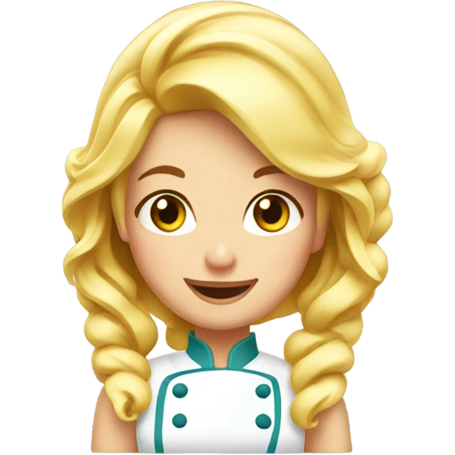 Cook blonde girl pastry emoji