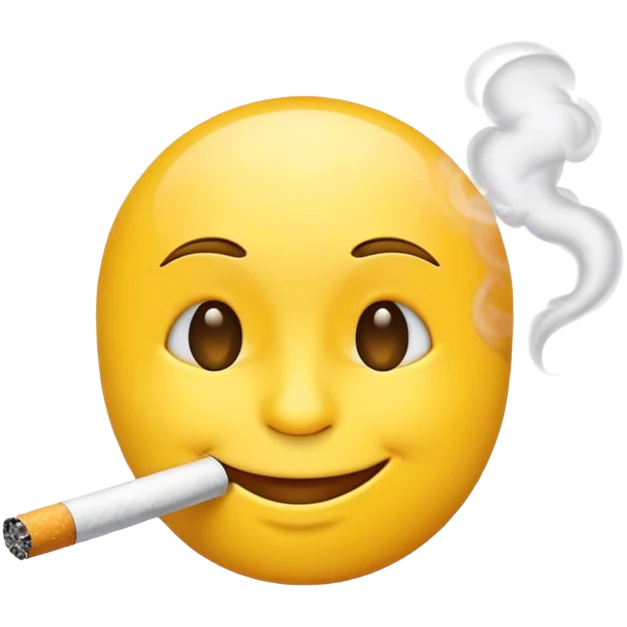 Yellow emoji smoking a cigarette emoji