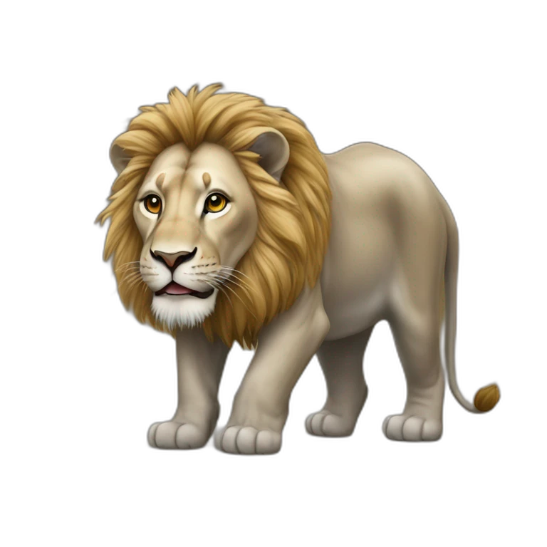 Lion sur éléphant emoji