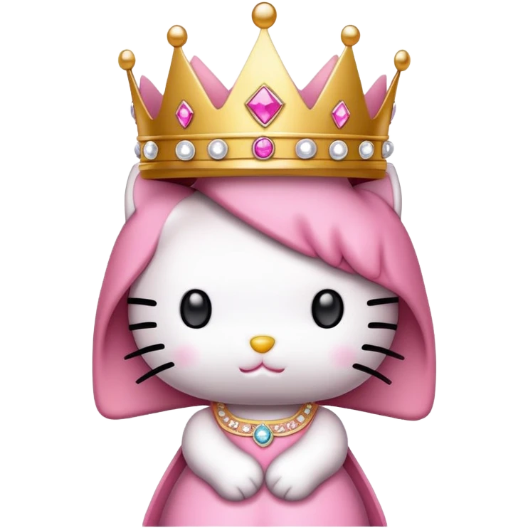 Hello kitty with crown emoji