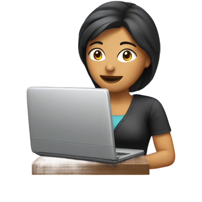 Mujer con ordenador emoji