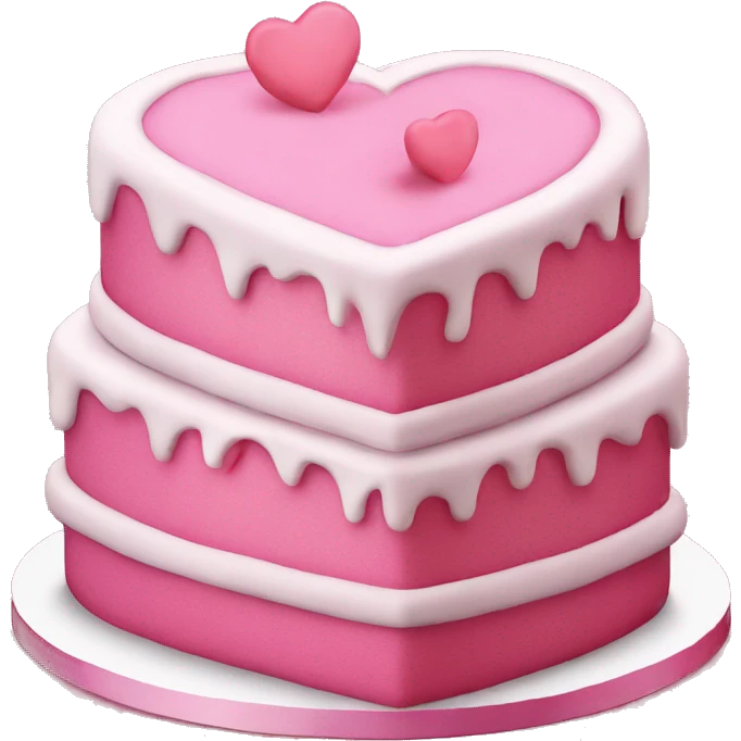 Pink heart shaped birthday cake emoji