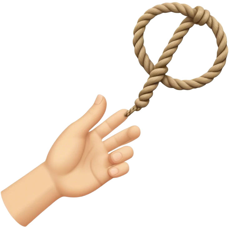 hand letting go a rope fall emoji