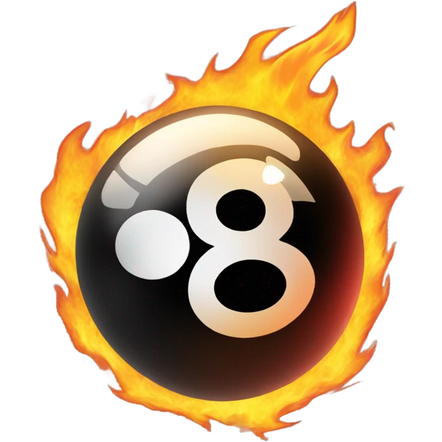 8ball on fire emoji
