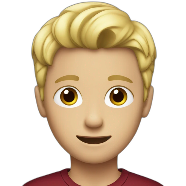 blond teenage boy with maroon shirt emoji