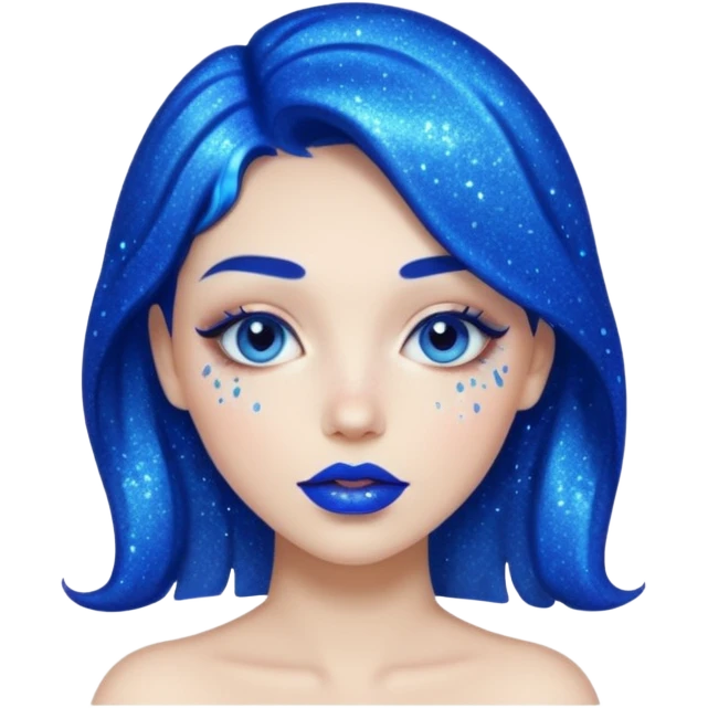 blue lipstick with glitter emoji