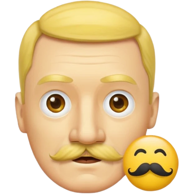 Emoji jaune avec la moustache d’hitler emoji