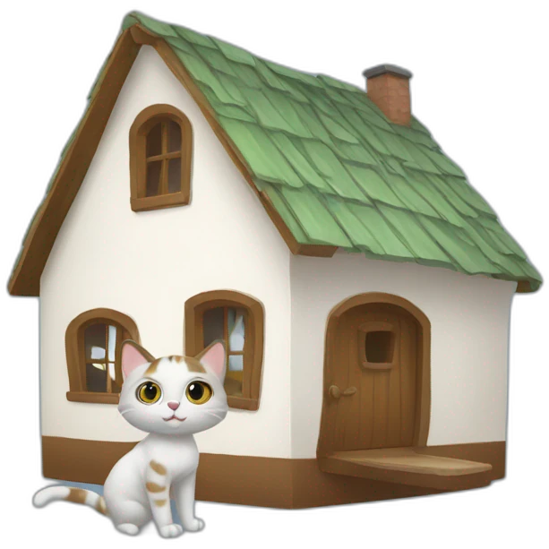 Cat in house emoji