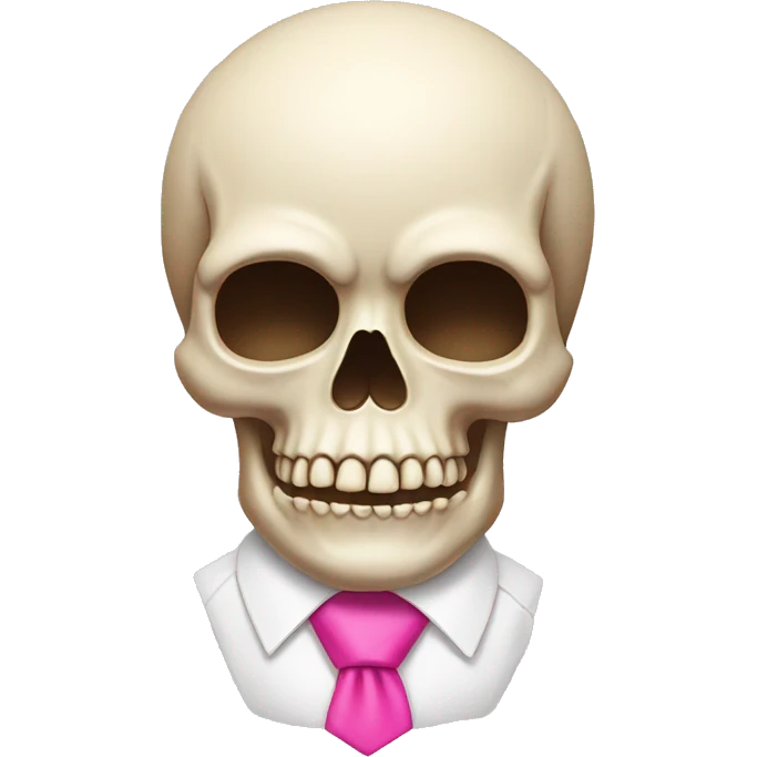 Skull with a cute pink tie in his forehead  emoji