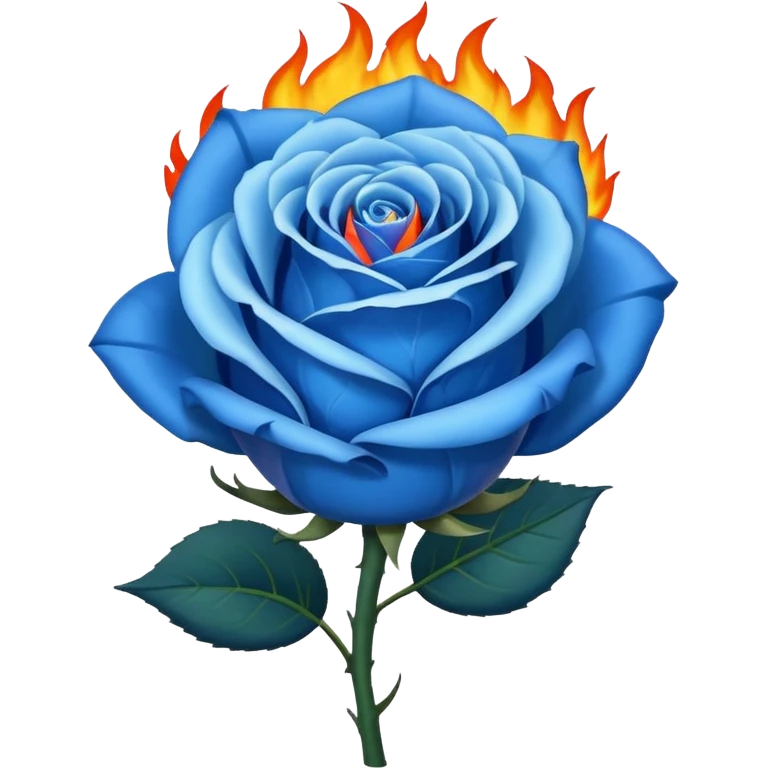 Blue rose in flame emoji