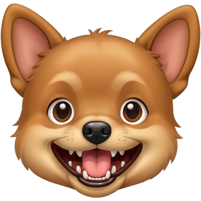Small dog with big teeth emoji