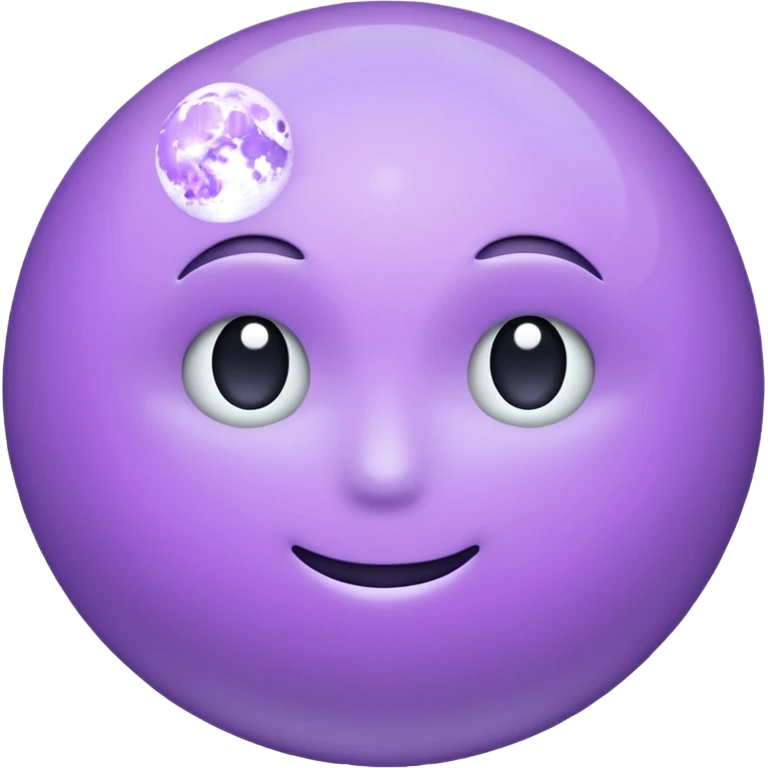 realistic Light purple moon emoji