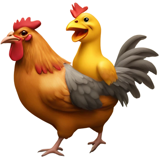 Pig riding a chicken emoji
