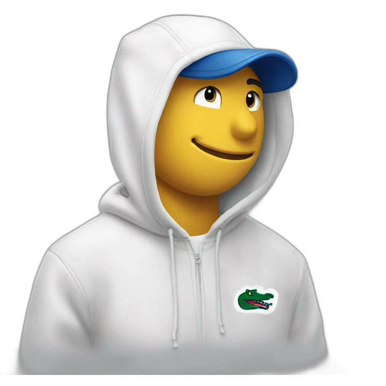 Lacoste smiking friends with white lacoste hoodie emoji