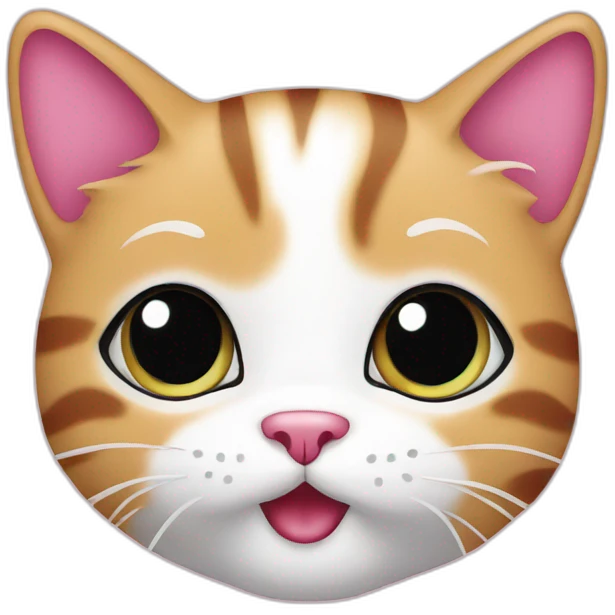 Cute cat pink emoji