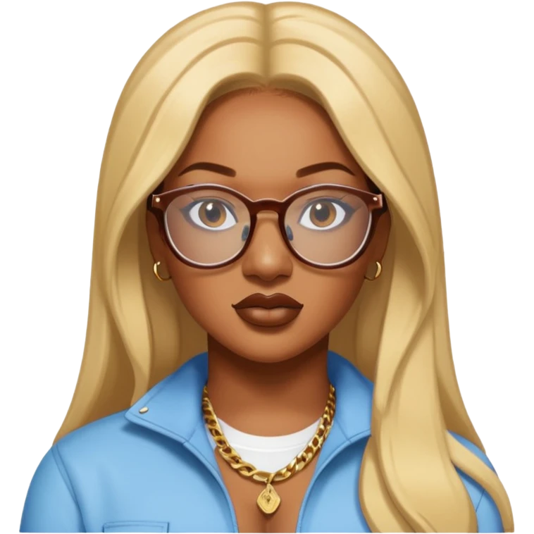 rapper Megan Thee Stallion wear glasses emoji