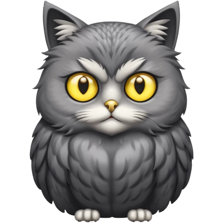A cat with a owl body emoji