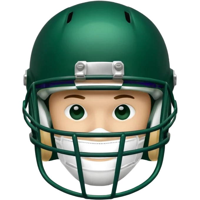 College football player helmet in dark green color emoji