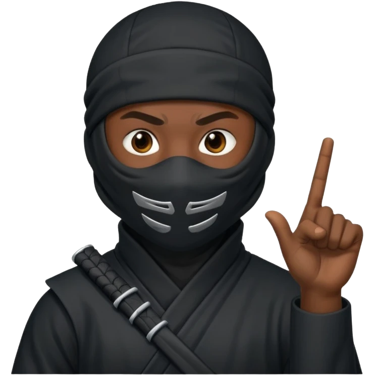 Crea un memoji con este emoji 🥷🏽 y este👈🏽 emoji