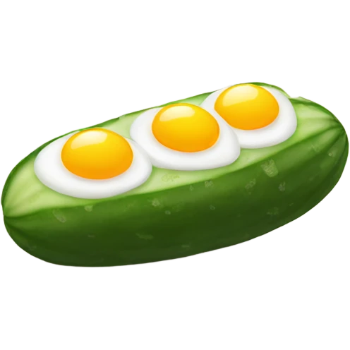 Tan cucumber with two eggs emoji