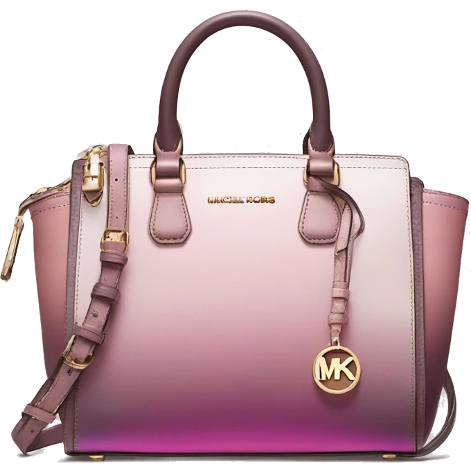 Realistic pink and mauve ombre iridescent metallic michael kors satchel. emoji