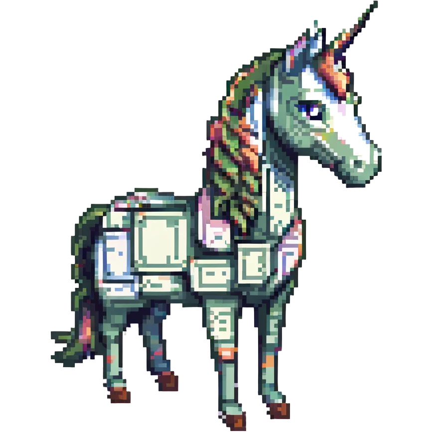 единорог из долларовых купюр, no background emoji