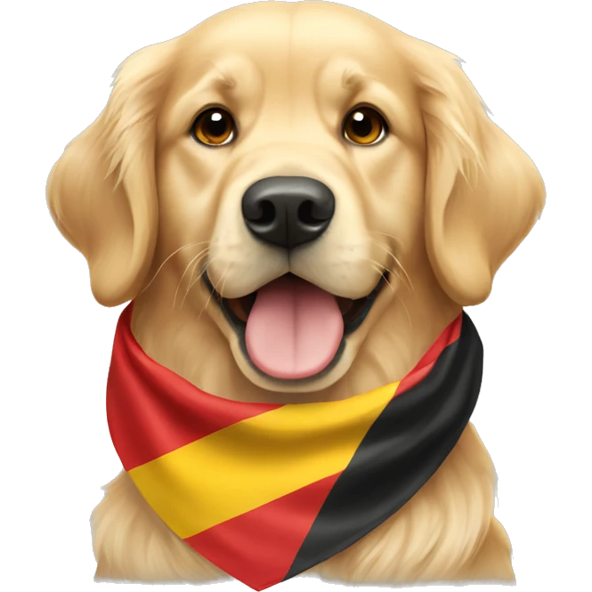 Golden Retriever wearing a Germany flag neckerchief  emoji
