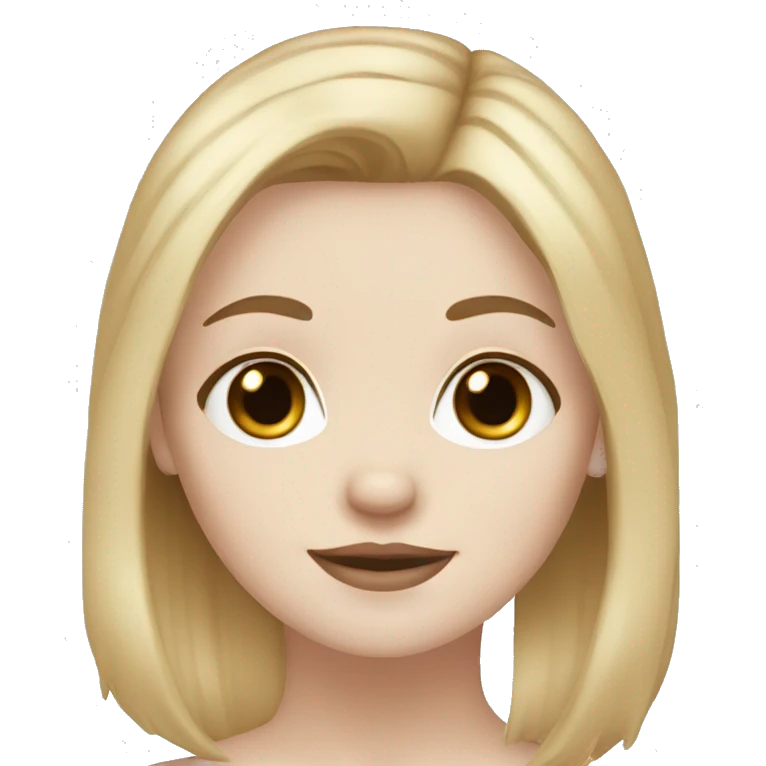 blond white girl blue eyes with a shi tzu dog emoji