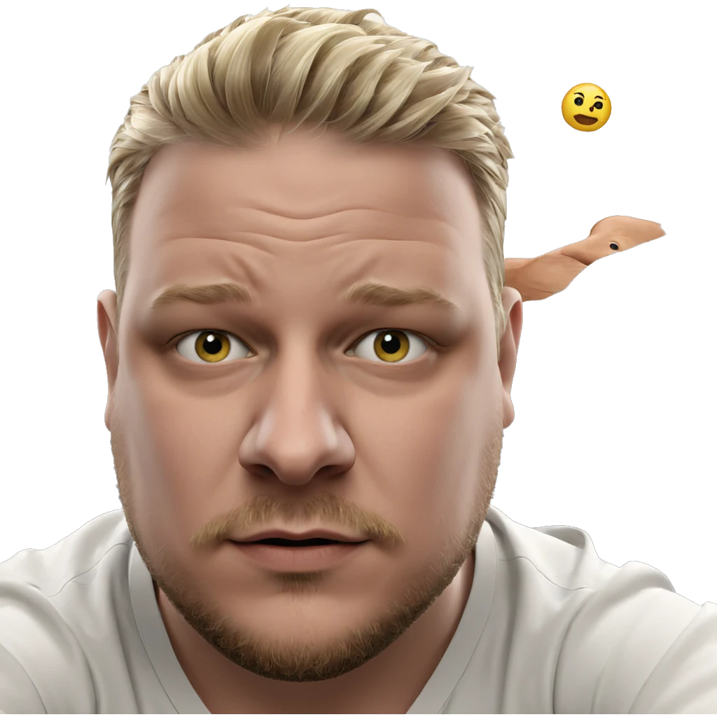blonde boy with beard portrait emoji
