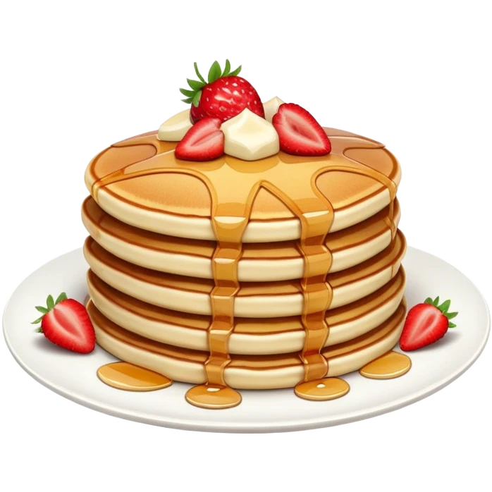 Pancakes with strawberry emoji