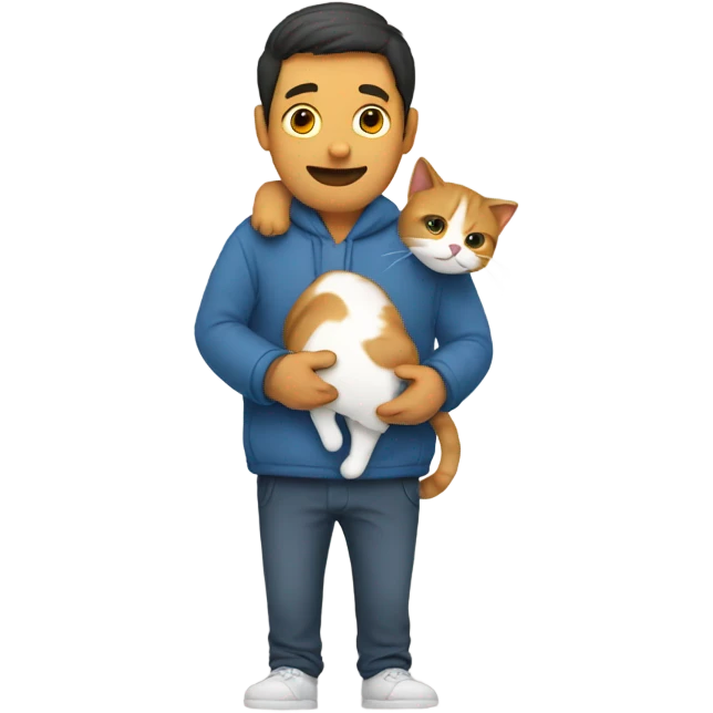 Man holding cat upside down emoji