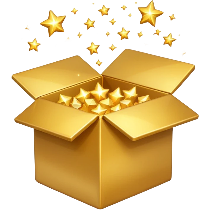 emoji of open box with sparkles jump out of the box emoji