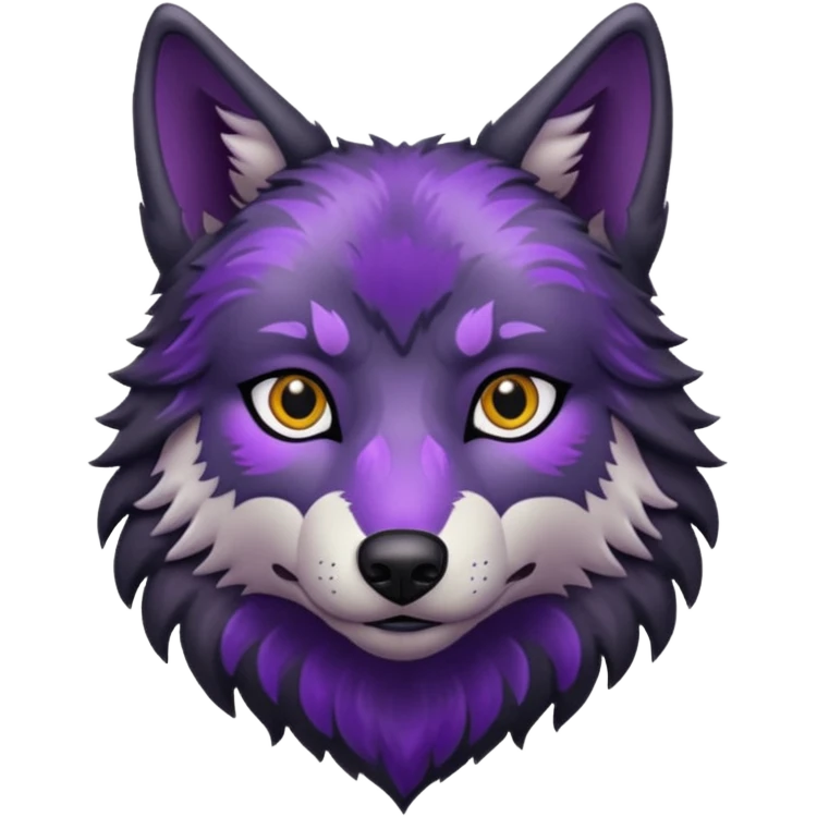 black wolf with purple pattern emoji