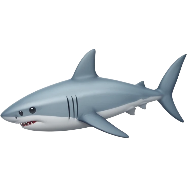side view of shark body with a cat face emoji