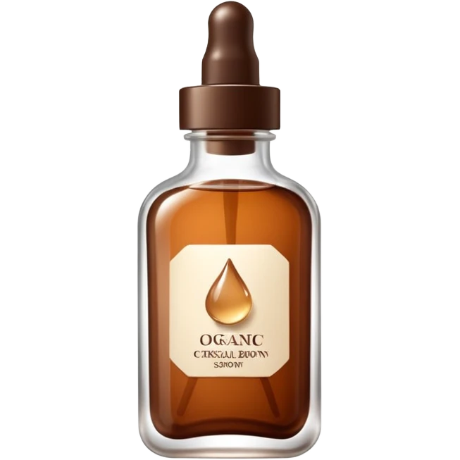 Organic cosmetic in a cristal brown bottle emoji