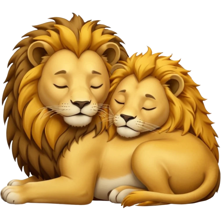 Sleeping lion couple  emoji