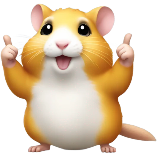 hamster in a flash costume shows thumbs up emoji