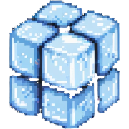A simple pixelated ice cube emoji