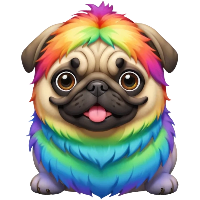 rainbow pug emoji