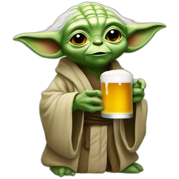 Yoda qui boit de la bière emoji