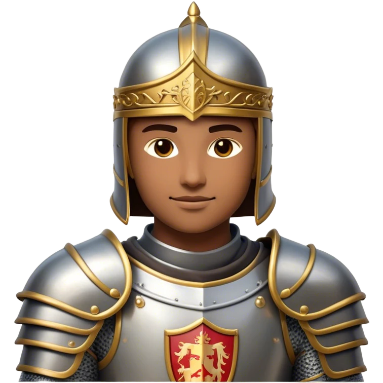 Clash of Clans aesthetic: Beautiful and Majestic Knight Portrait Emoji, Rendered in serene valor with a gentle, confident smile and regal bearing, showcasing a refined, elegantly armored form with polished heraldic accents and softly closed eyes in natural skin tone, Simplified yet exquisitely endearing features, highly detailed, glowing with a soft, majestic light, high shine, calm and heroic, stylized with an air of timeless chivalric grace, soft glowing outline, capturing the essence of a majestic knight whose noble spirit inspires epic quests! emoji