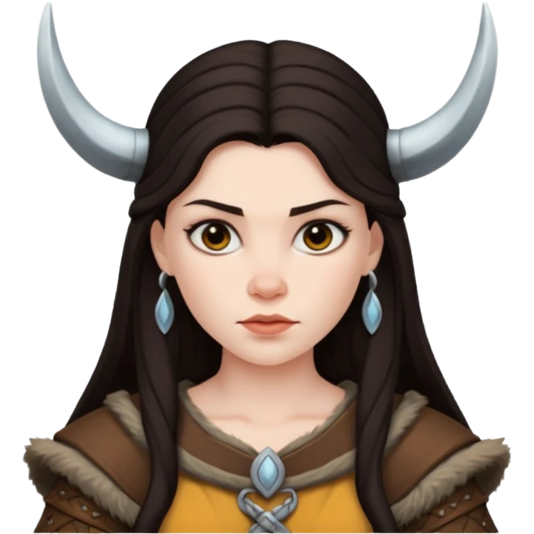 Viking woman dark hair emoji