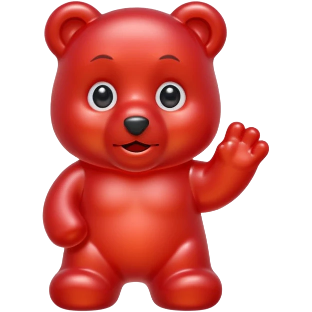 beautiful red gummy bear with eyes and long hair only head emoji