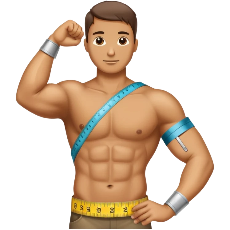 measuring tape around hand biceps  emoji