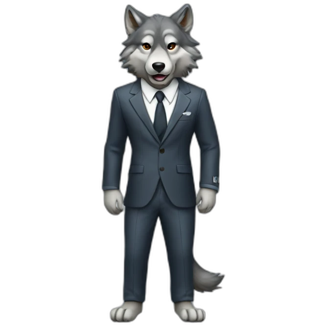 wolf in suit full body emoji