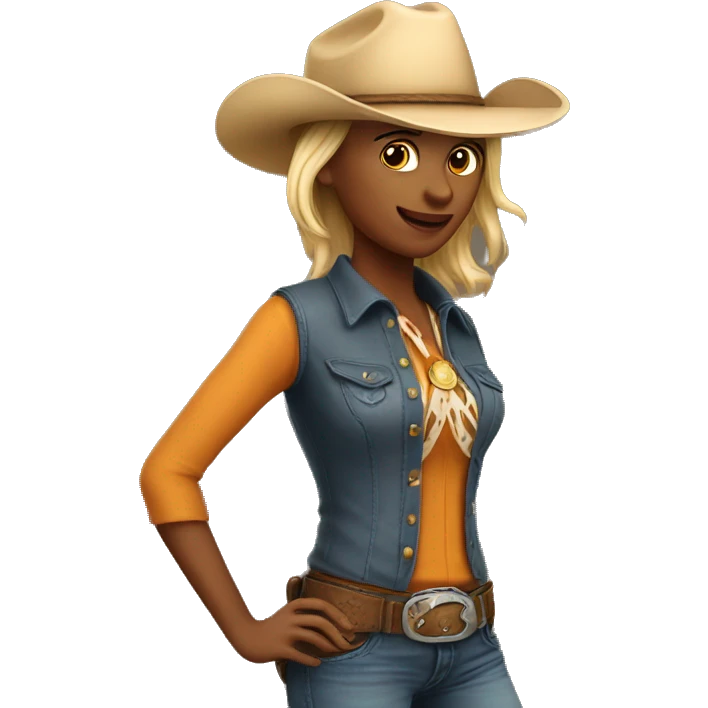 a cowboy with hat woman emoji