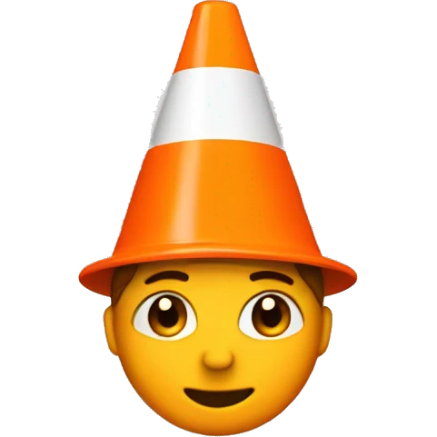 Guy head orange traffic cone  emoji