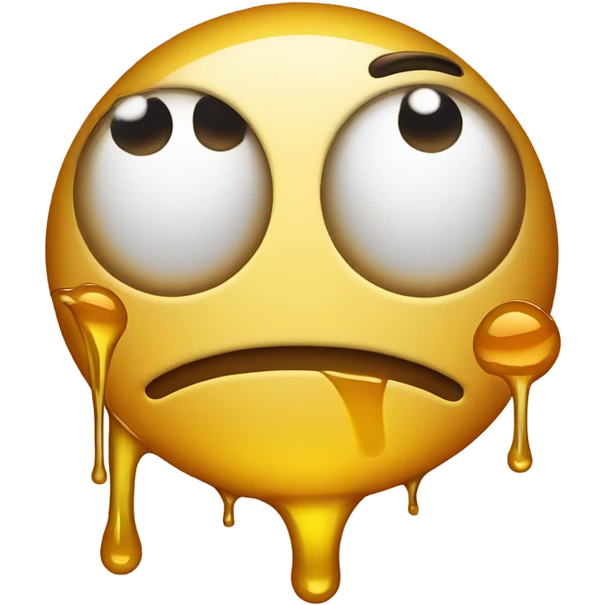 smiling emoji with eyes rolled back with honey dripping out its mouth emoji